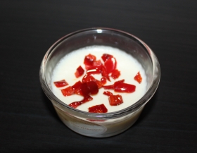 Panna cotta au chèvre et concombre