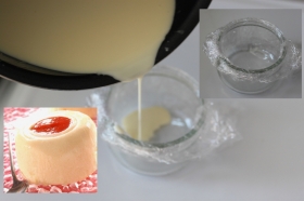 Préparation d'une panna cotta pour démoulage